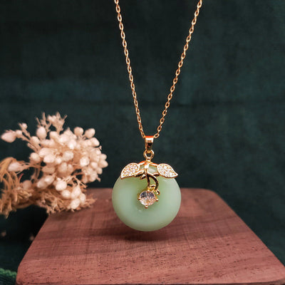 Vitality ? Lucky Buckle Emerald Jade stone Necklace