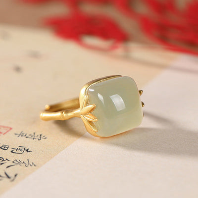 Bamboo section • Agate jade ring