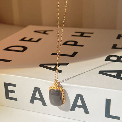Peace • Health • Natural Smoked purple jade necklace