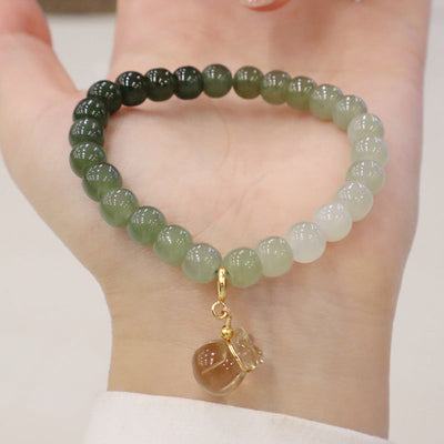 Lucky Bag ? gradient Emerald Jade stone bracelet