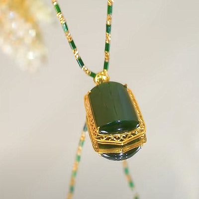 Rectangular natural agate necklace