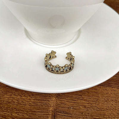 Vintage bronze gemstone ring