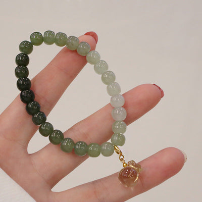 Lucky Bag ? gradient Emerald Jade stone bracelet