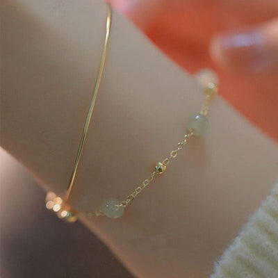 Emerald Jade stone Double Layer Fashion Bracelet