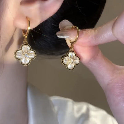 lucky four leaf clover earrings