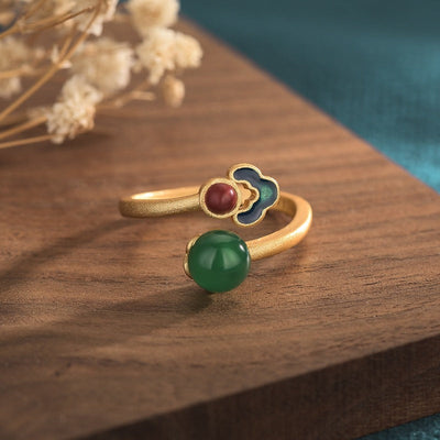 Vintage agate stone open ring