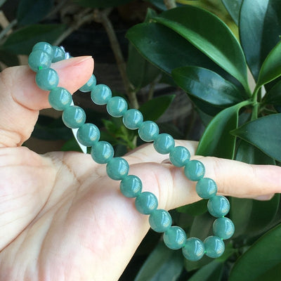 Meditation • Ice species Blue Emerald Jade stone Bracelet