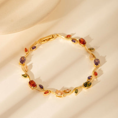 Tulip Vine 18K Gold Crystal Bracelet