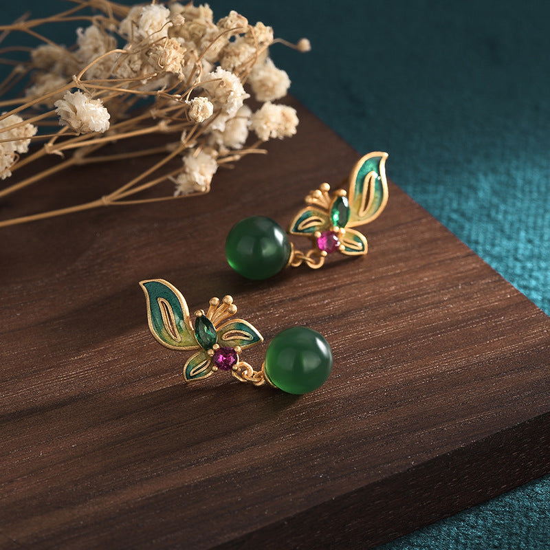 Enamel country style earrings