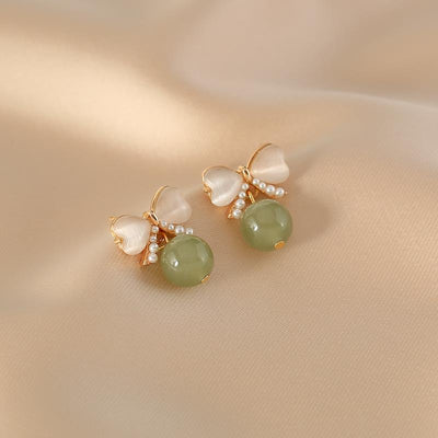 Lotus • Natural Emerald Jade stone set of four
