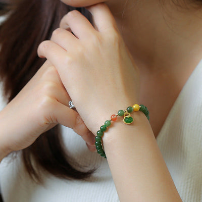 Vitality • Natural Emerald Jade stone bracelet