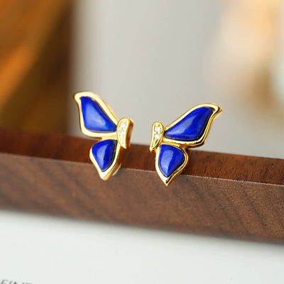 18K gold lapis lazuli earrings