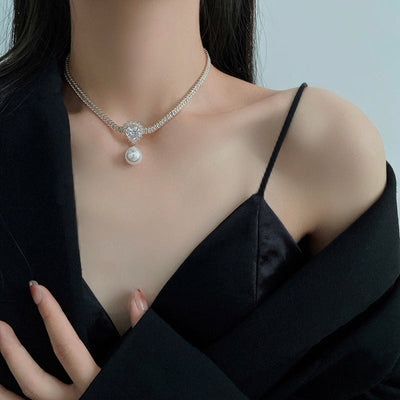 Teardrop Pearl Diamond Necklace