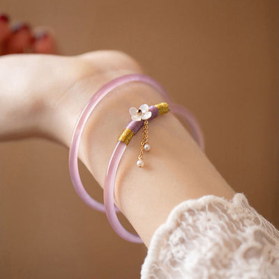 Slim Natural Emerald Jade Stone Bracelet