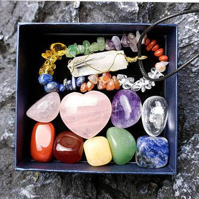Energy Burst • Colorful Stone & Hexagonal Pillar Trio