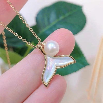 18K Gold Fishtail Pearl Necklace