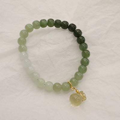 Lucky Bag ? gradient Emerald Jade stone bracelet