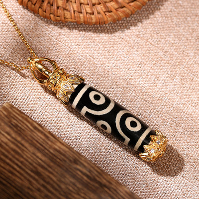 Nine Eyes Dzi Beads Agate Necklace
