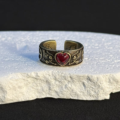 Vintage bronze gemstone ring
