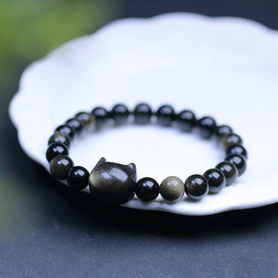Kitten • Natural Obsidian Bracelet
