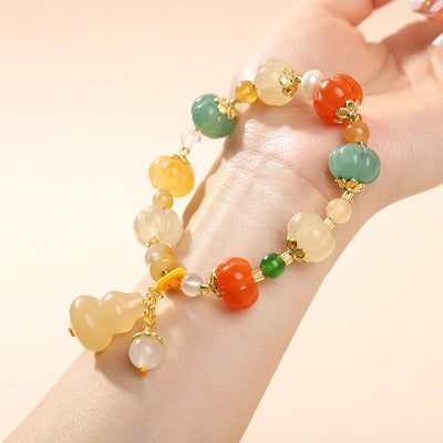 Lucky Pumpkin Agate Bracelet