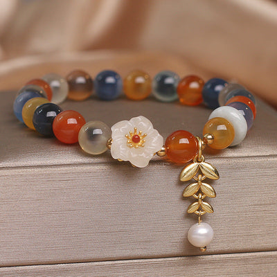 Ears of Wheat • Loose Heart Agate Bracelet
