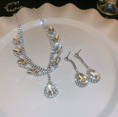 Rhinestone-Red Crystal Duo Necklace