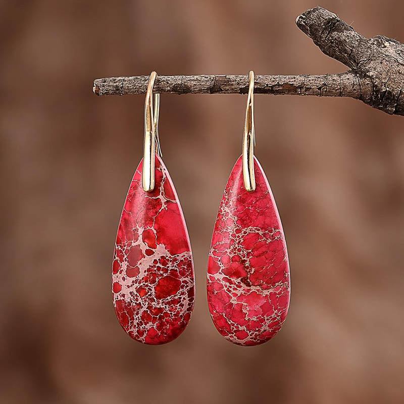 Jasper Teardrop Earrings