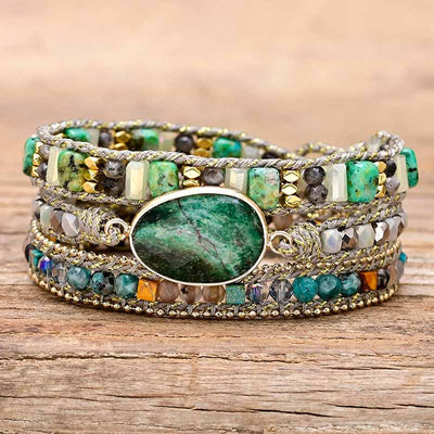 Green Mica Wrap Bracelet