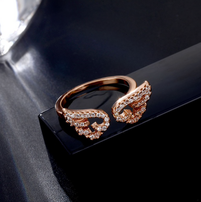 Angel Wing Crystal Ring