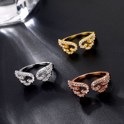 Angel Wing Crystal Ring