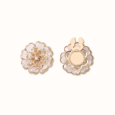 Camellia Diamond Button Cover Cufflinks