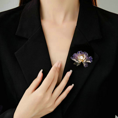 Peony Natural Freshwater Pearl Brooch