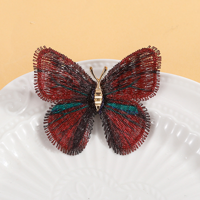 Gradient embroidered butterfly brooch