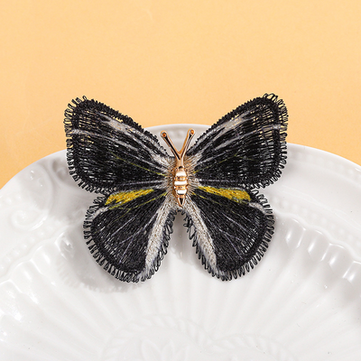 Gradient embroidered butterfly brooch