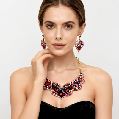 18K Gold Amethyst Necklace & Earring Set