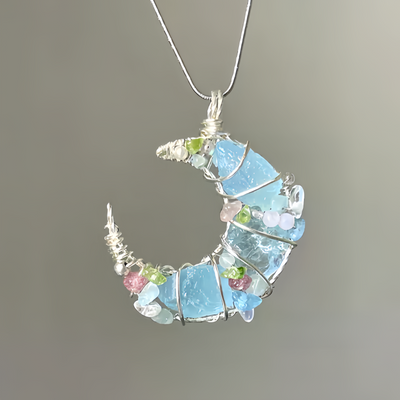 Aquamarine rough stone necklace