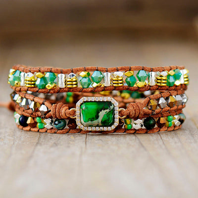 Dazzling Jasper Wrap Bracelet